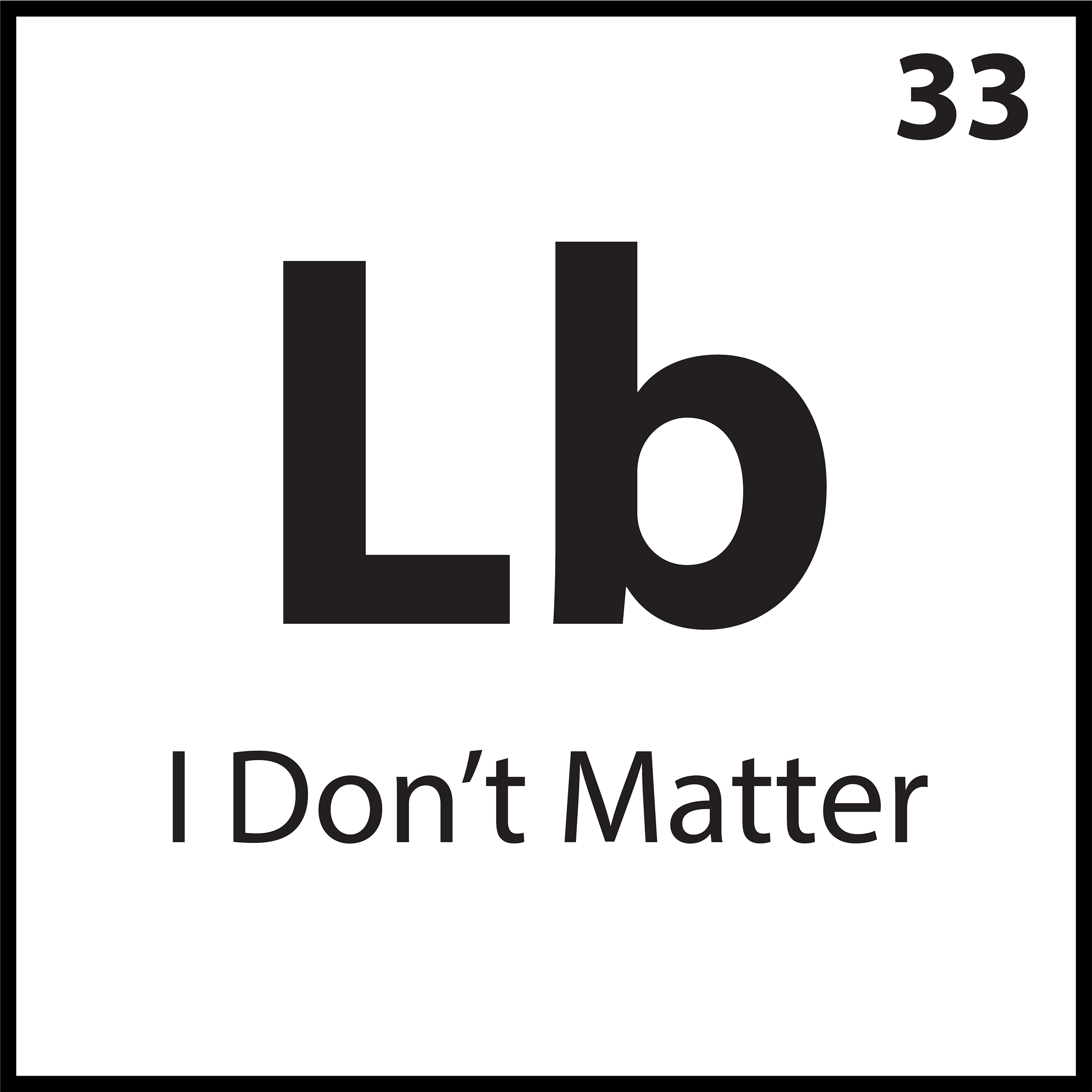 Periodic-style belief tile labeled “Lb” with the phrase “I Don’t Matter” — part of the ShiftGrit Core Belief Series.