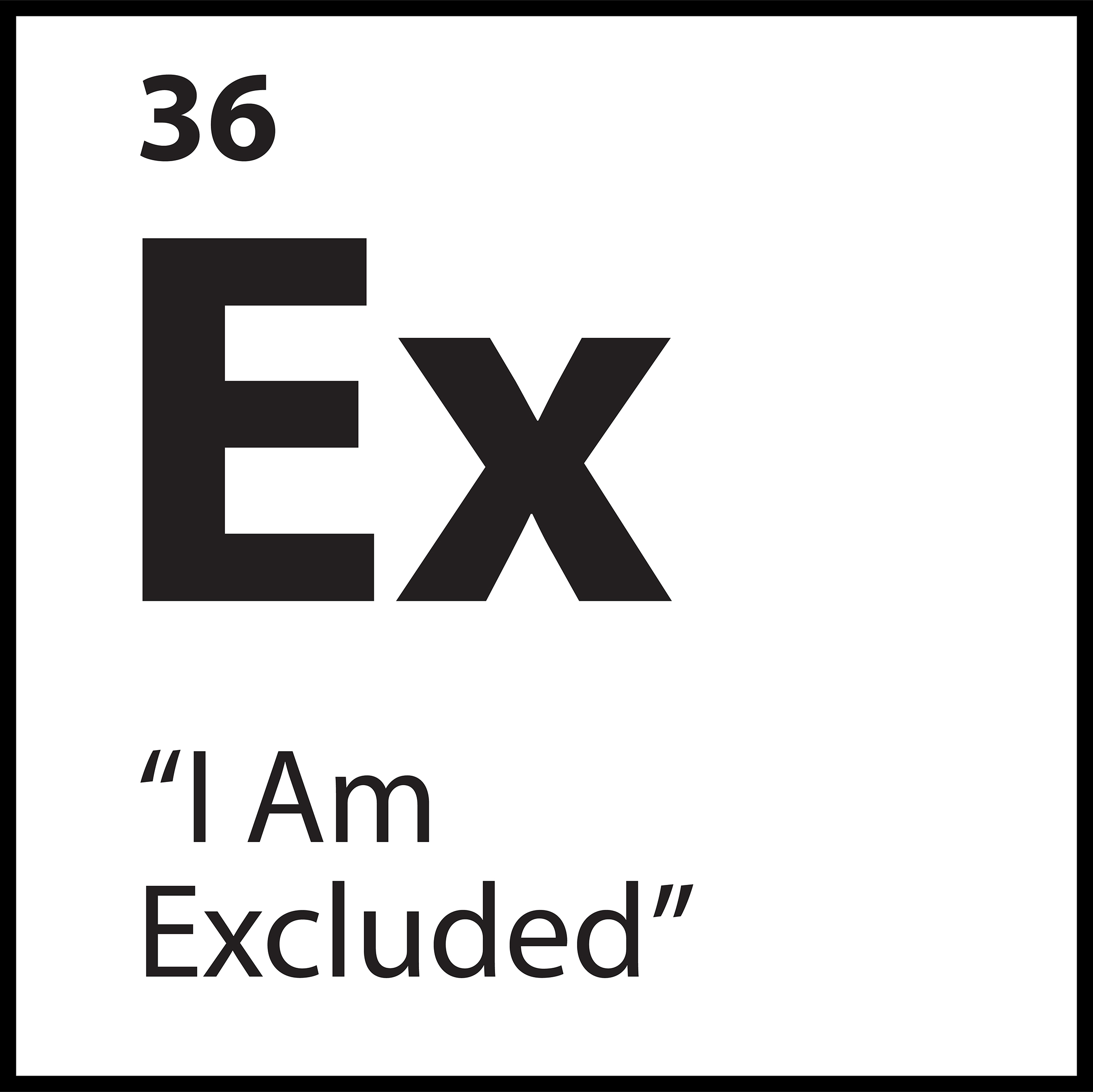 Minimalist graphic representation of the belief “I Am Excluded,” symbolizing emotional distance and group disconnection.