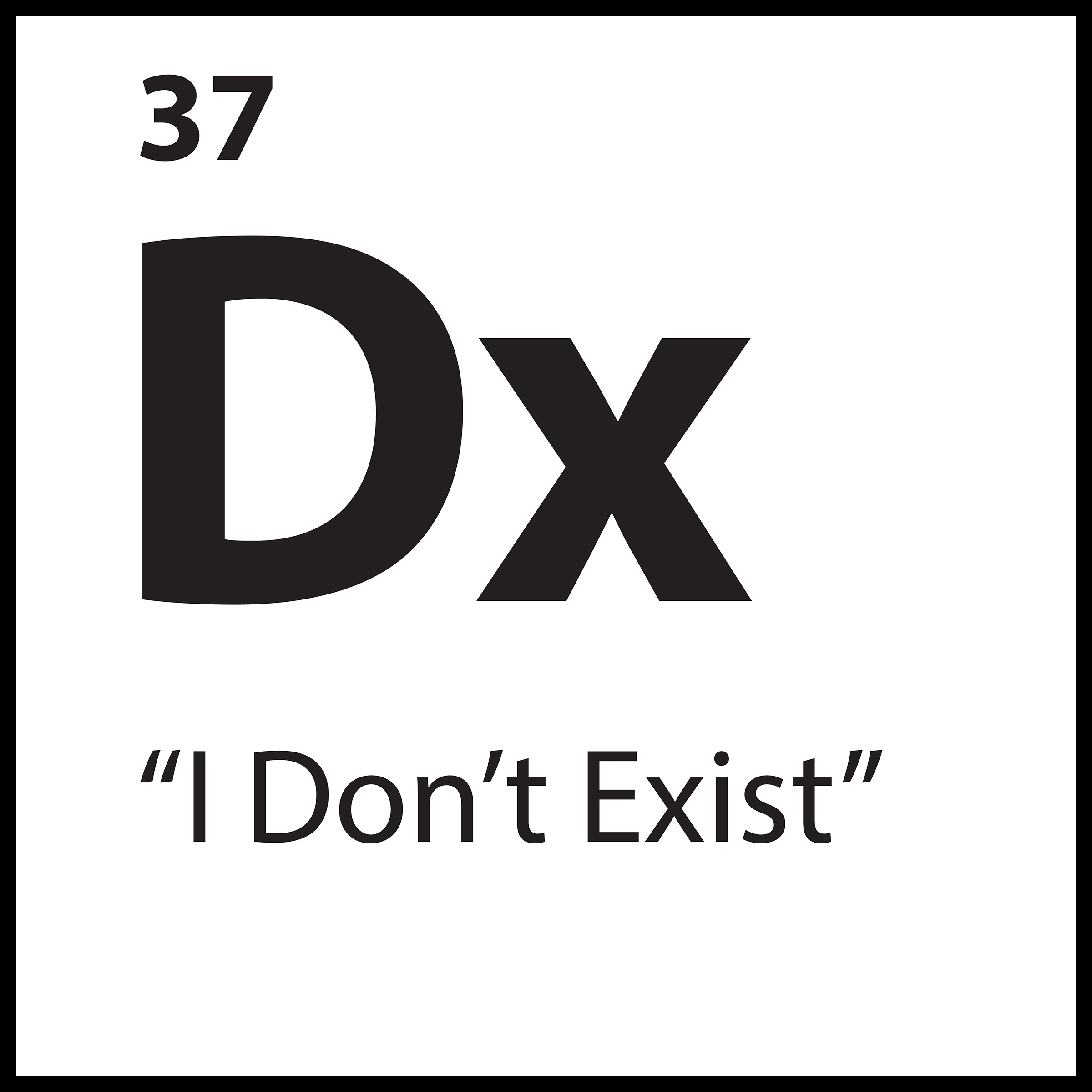 Black-and-white graphic representing the core belief “I Don’t Exist,” symbolizing emotional numbness and dissociation.