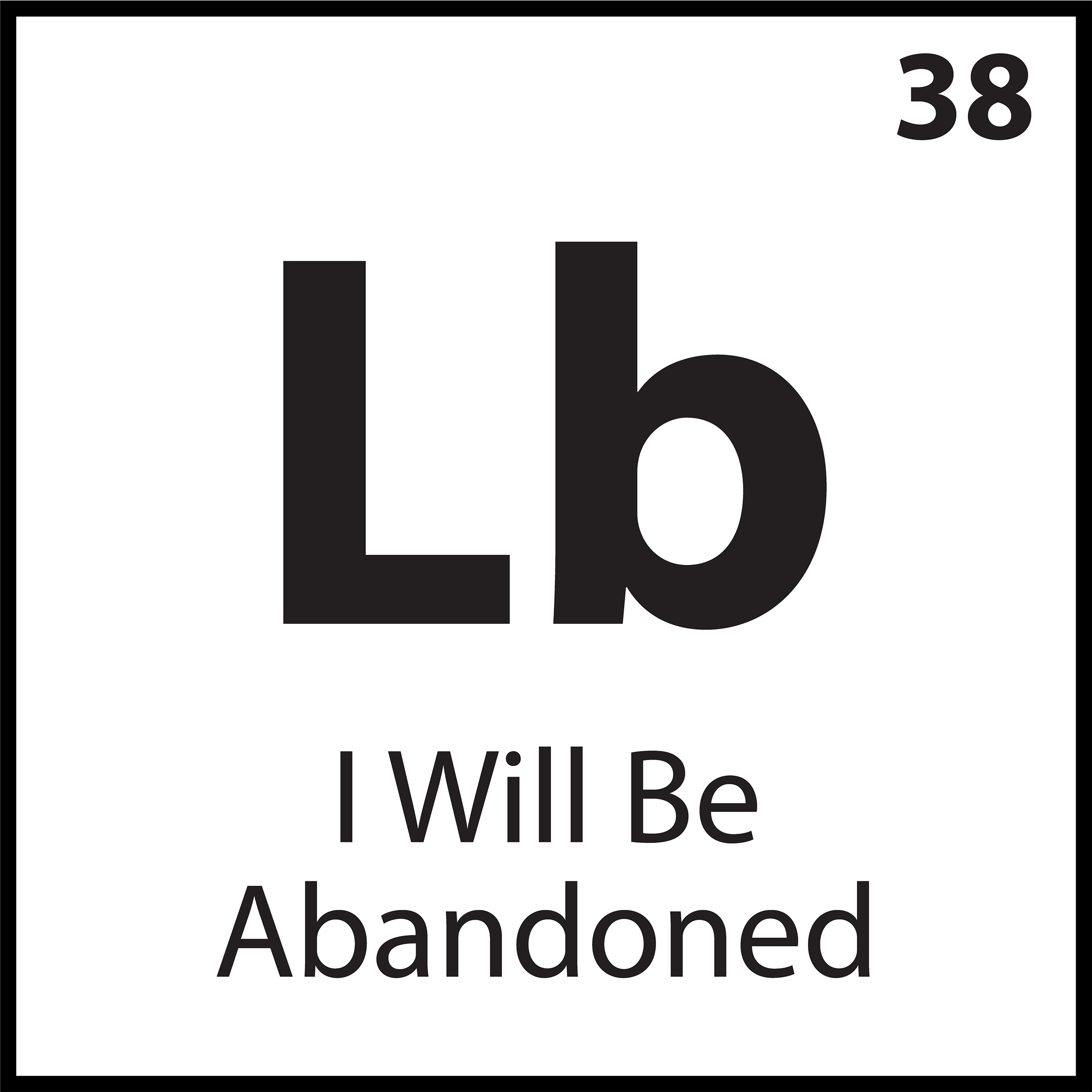 Periodic-style belief tile labeled “Lb” with the phrase “I Will Be Abandoned” — part of the ShiftGrit Core Belief Series.