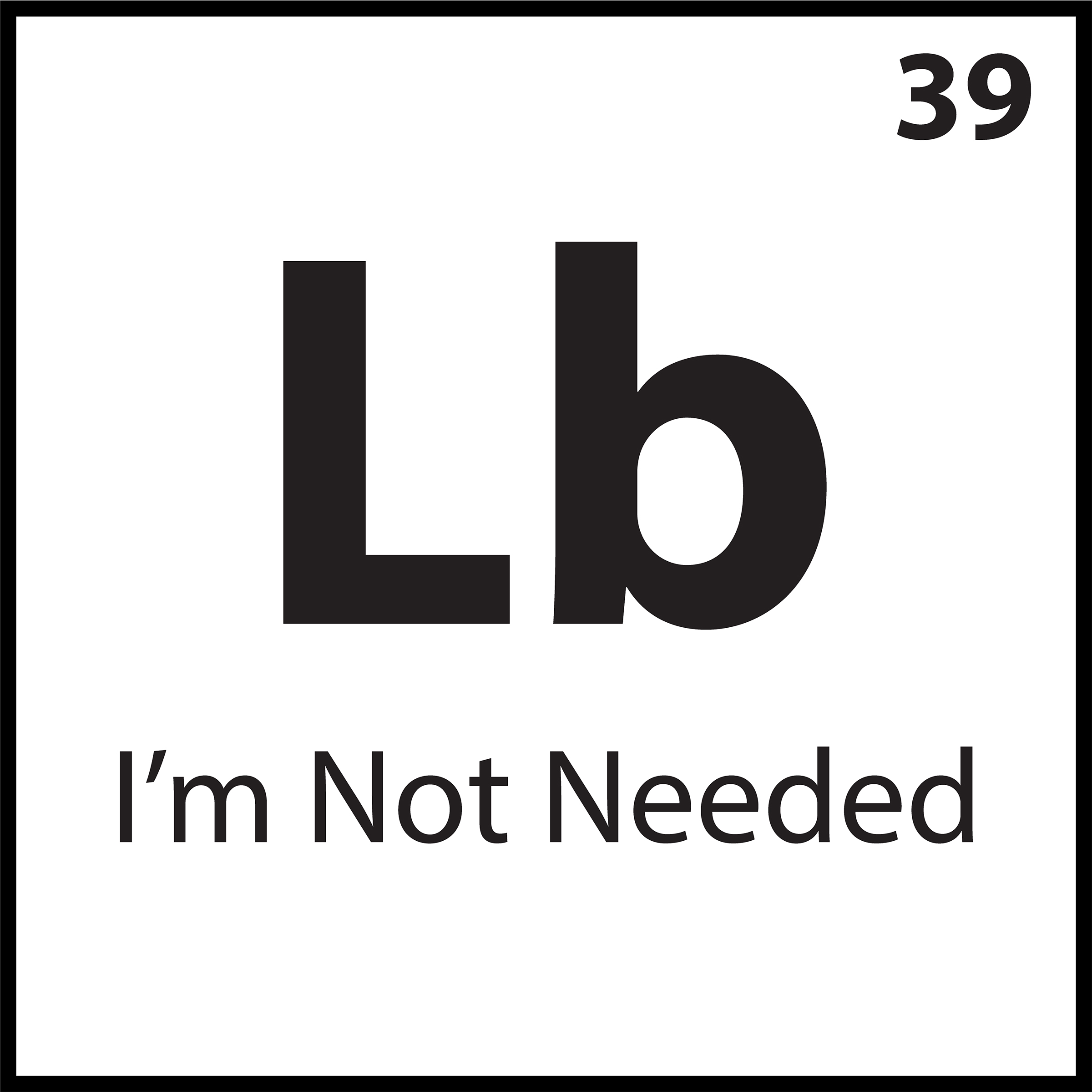 Periodic-style belief tile labeled “Lb” with the phrase “I’m Not Needed” — part of the ShiftGrit Core Belief Pattern Library.
