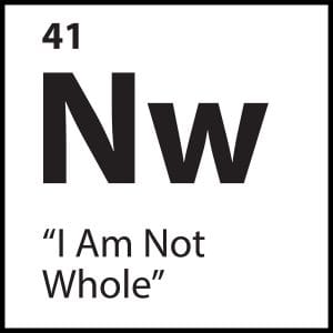 Periodic tile image with the phrase “I Am Not Whole” — a core belief explored in ShiftGrit’s Identity-Level Therapy.