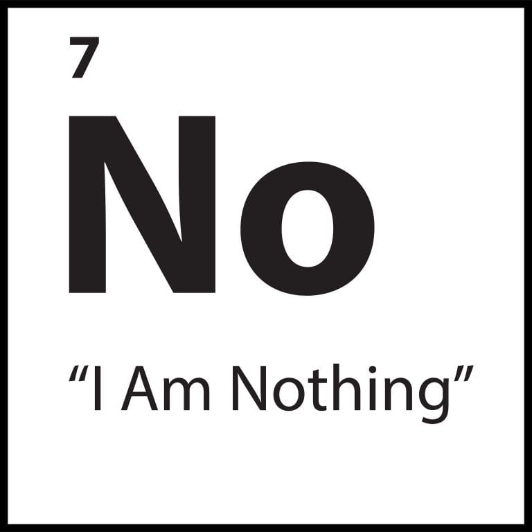 Minimalist identity card image labeled “I Am Nothing,” part of the ShiftGrit Limiting Belief visual series.