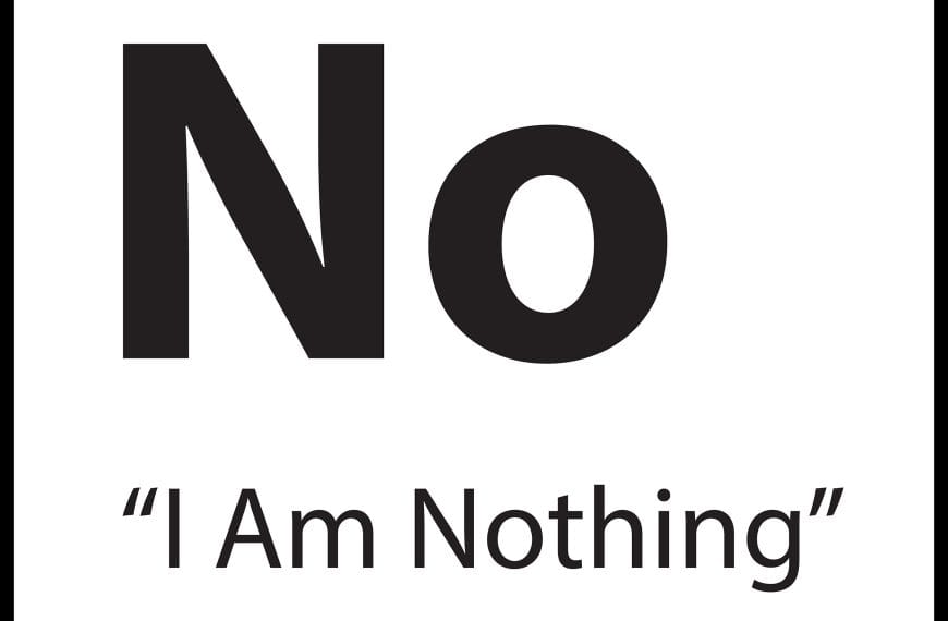 Minimalist identity card image labeled “I Am Nothing,” part of the ShiftGrit Limiting Belief visual series.