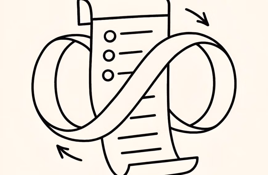 Minimalist line drawing of a looping calendar representing the burnout feedback loop and internal pressure patterns.