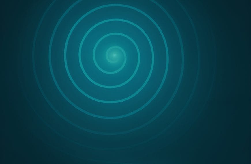 Concentric teal pattern representing the anxiety loop transforming into healthier mental pathways.