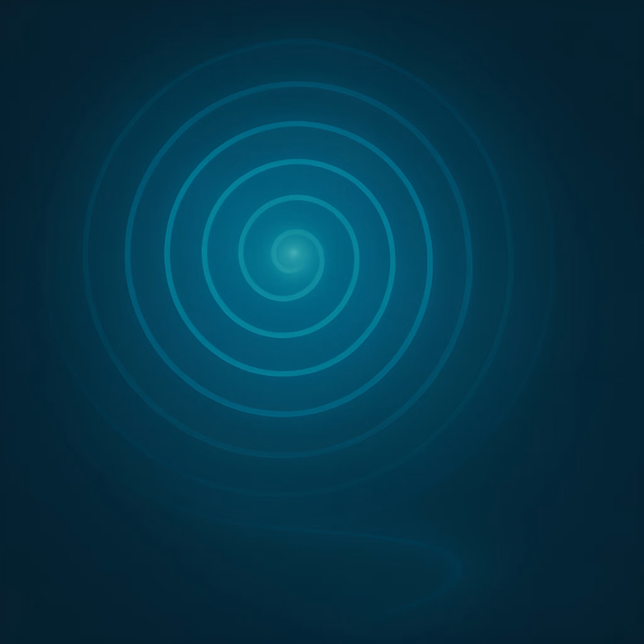 Concentric teal pattern representing the anxiety loop transforming into healthier mental pathways.