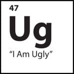 Belief tile for “I Am Ugly” from ShiftGrit’s core belief identity map — symbol Ug in bold black on white background.