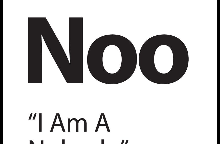 Belief tile for “I Am A Nobody” — Noo symbol on white background, part of ShiftGrit’s identity-pattern system.