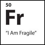ShiftGrit belief tile reading “I Am Fragile” with Fr identity symbol on white background