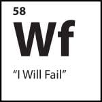 "I Will Fail" belief tile – ShiftGrit Core Belief #58 (Wf symbol) on white background.