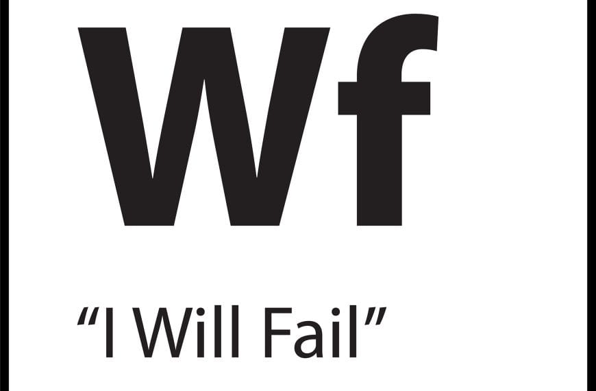 "I Will Fail" belief tile – ShiftGrit Core Belief #58 (Wf symbol) on white background.