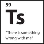 Belief tile reading “There Is Something Wrong With Me” with “Ts” symbol in black on white