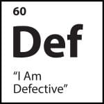 Belief tile reading “I Am Defective” with the symbol Def – part of ShiftGrit’s 77-pattern core belief system.