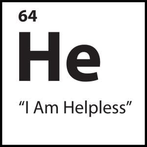 Belief tile reading “I Am Helpless” with the symbol He and number 64 from ShiftGrit’s Core Belief Identity Library.