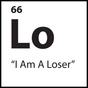 Core belief tile reading “I Am A Loser” with symbol “Lo” from ShiftGrit’s identity-level therapy belief system