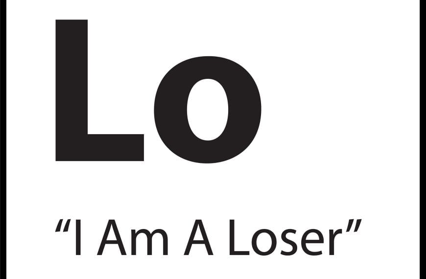 Core belief tile reading “I Am A Loser” with symbol “Lo” from ShiftGrit’s identity-level therapy belief system