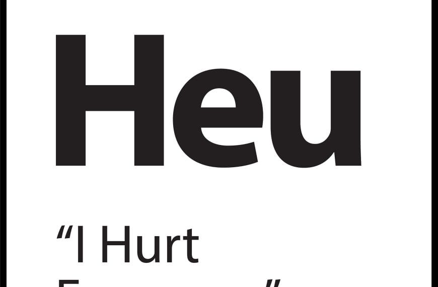 Black and white identity belief tile with “Heu” and the phrase “I Hurt Everyone” – part of ShiftGrit’s core belief visual library.