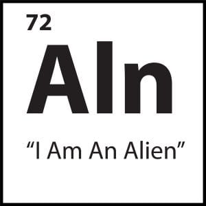 ShiftGrit Core Belief tile reading “I Am An Alien” with symbol AIn on white background.