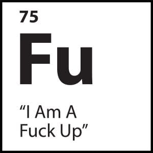 Belief icon with the text “I Am A F*ck Up” – Core Belief 75 from the Pattern Library