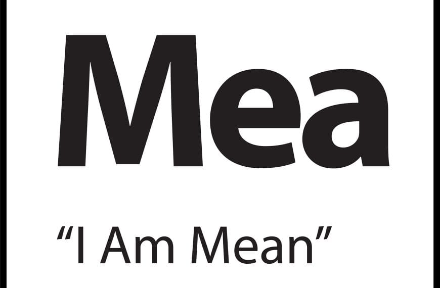 Black and white ShiftGrit tile for the belief “I Am Mean” with symbol Mea and label #77.