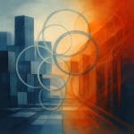 Abstract geometric artwork representing trauma-response loops triggered by high-stress environments in Calgary.