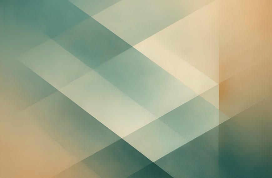 Abstract artwork of layered translucent planes in teal and sand tones, symbolizing ADHD executive function pressure in high-demand Calgary workplaces.