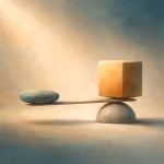 Abstract illustration representing balance without symmetry when choosing the right therapist in Calgary