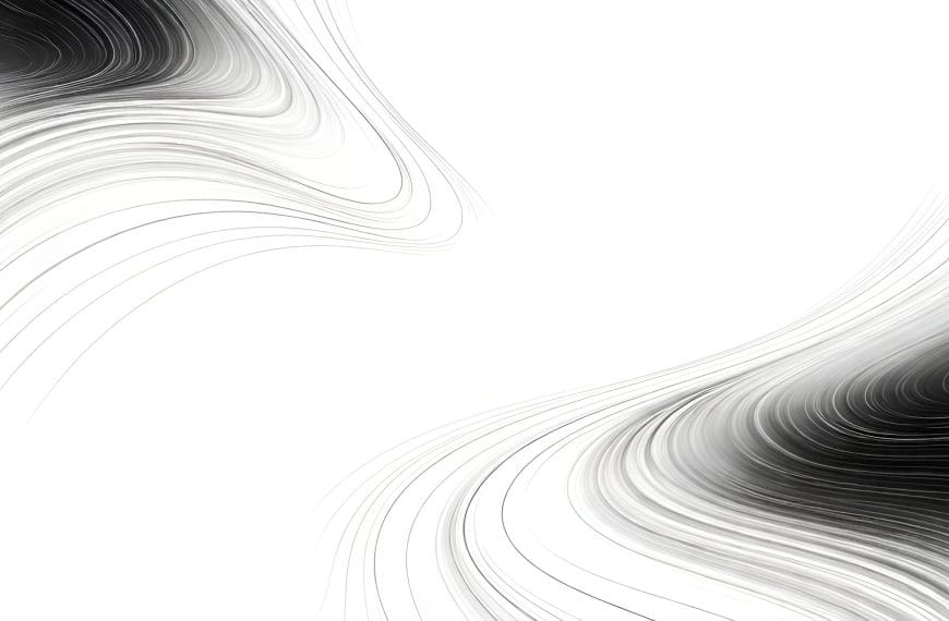 Abstract black-and-white contour-line pattern with gentle looping flows and wide white space, representing comfort spending and financial avoidance as relief through emotional distancing.