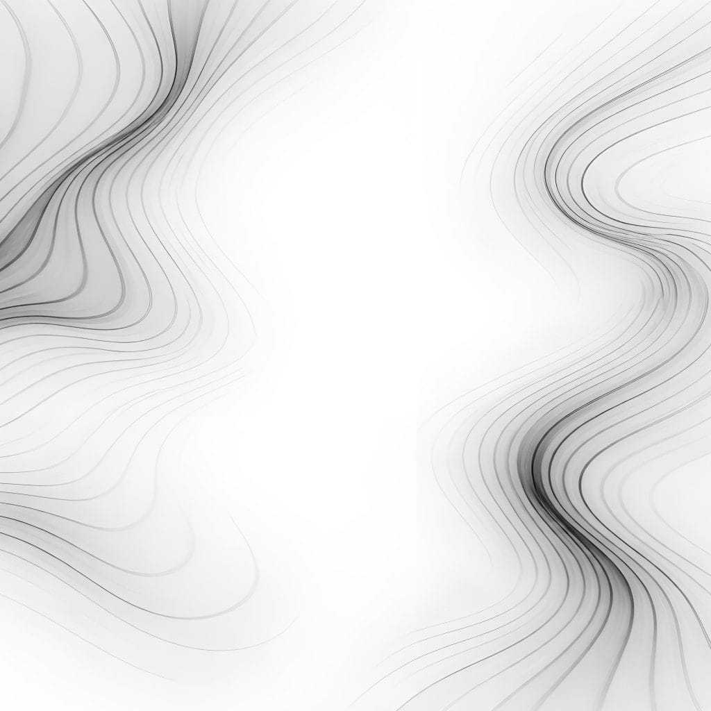 Abstract black-and-white image with soft contour lines fading toward the center, creating a muted and quiet visual field.