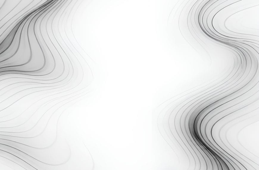 Abstract black-and-white image with soft contour lines fading toward the center, creating a muted and quiet visual field.