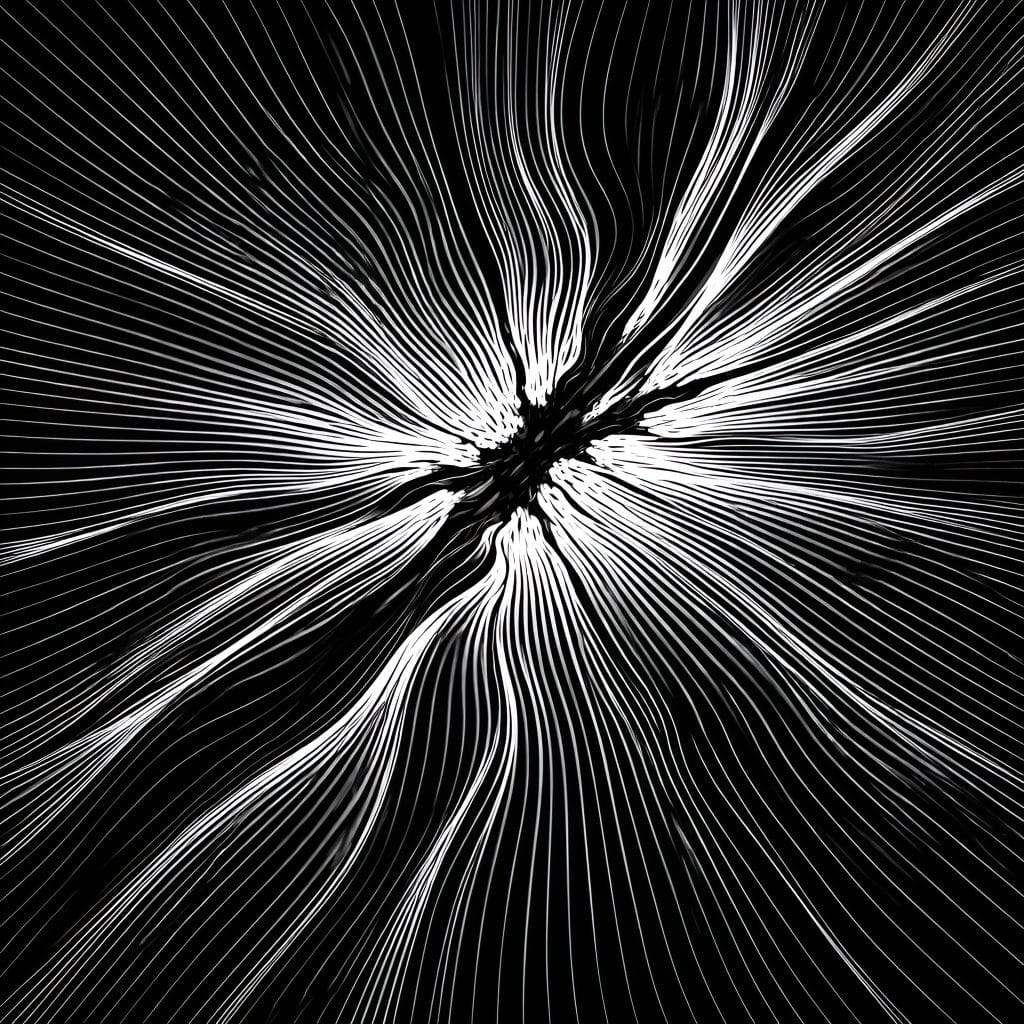 Abstract black-and-white contour pattern symbolizing internal pressure and emotional escalation associated with chronic anger.