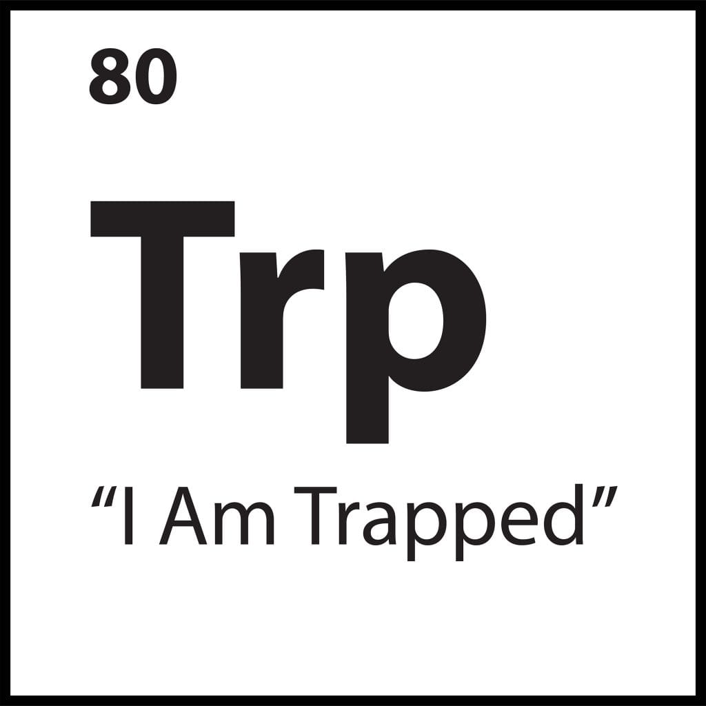 Limiting belief tile Trp representing I Am Trapped in the ShiftGrit Periodic Table of Limiting Beliefs.