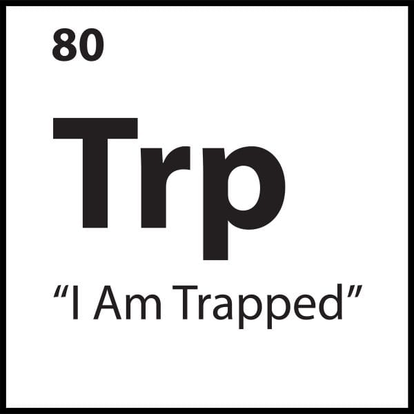 Limiting belief tile Trp representing I Am Trapped in the ShiftGrit Periodic Table of Limiting Beliefs.