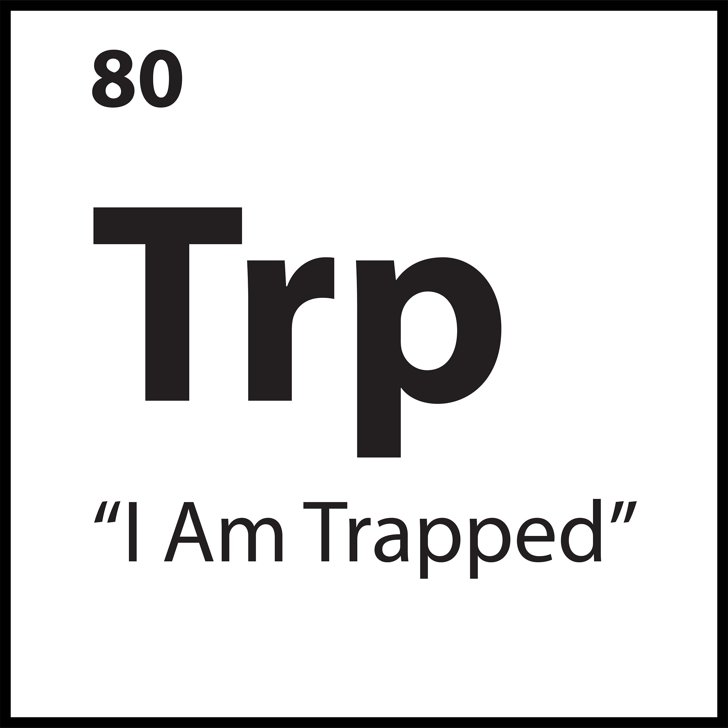 Limiting belief tile Trp representing I Am Trapped in the ShiftGrit Periodic Table of Limiting Beliefs.