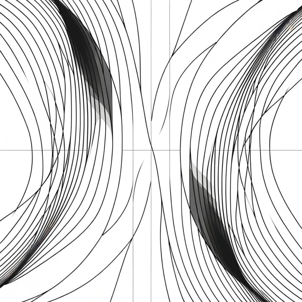 Abstract image of intersecting lines and unstable flows symbolizing emotional intensity.