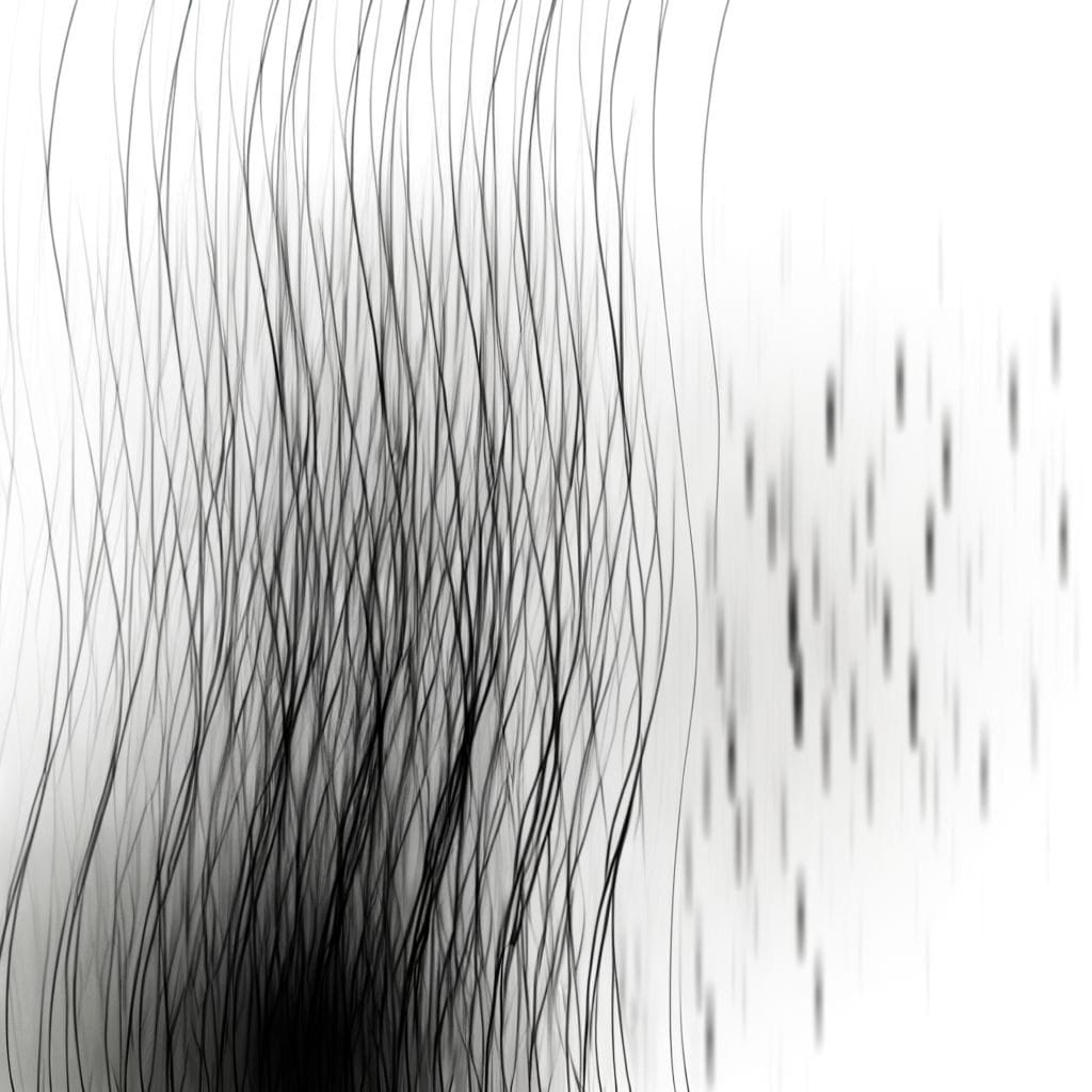 Abstract representation of emotional flatness and mechanical flow depicting living on autopilot.