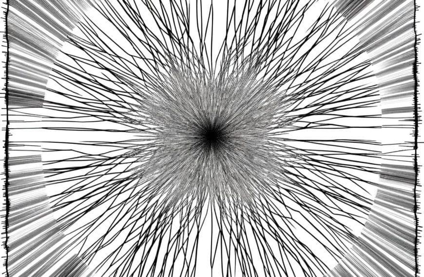 Abstract image illustrating over-responsibility with a dense central convergence and radiating lines