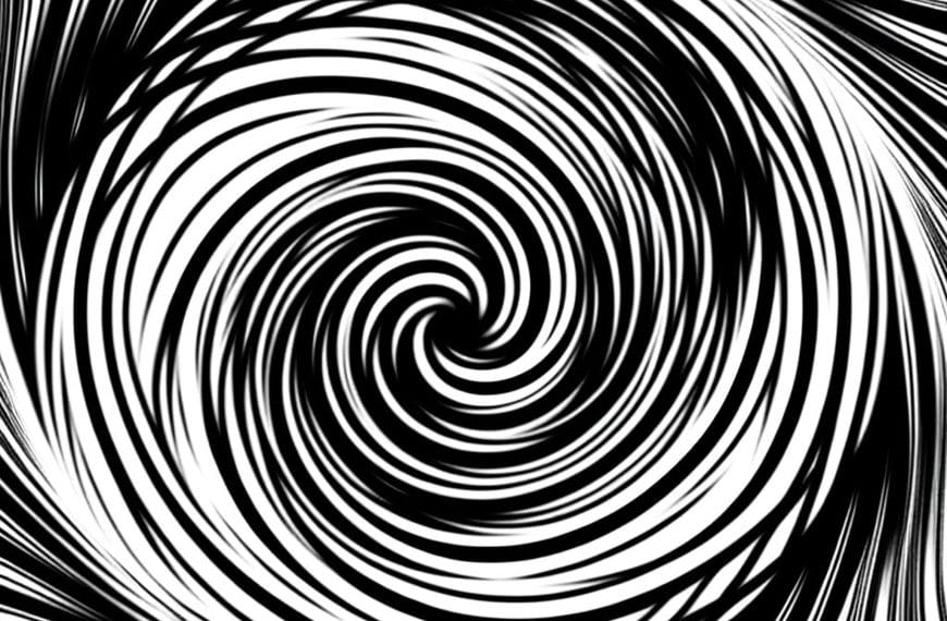 Abstract depiction of intertwining lines forming a central vortex, symbolizing the cycle of relationship reassurance and abandonment anxiety.