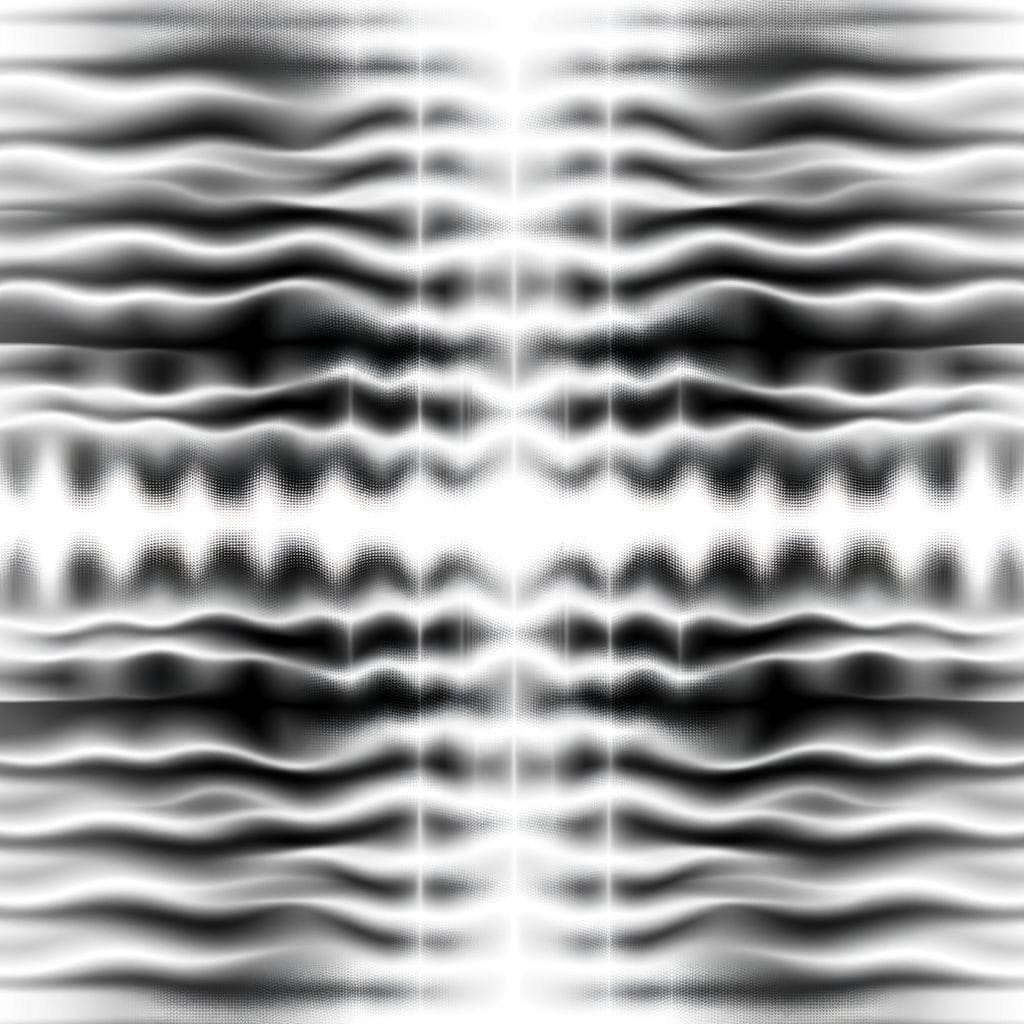 An abstract visual illustrating converging and diffusing patterns symbolizing being wired at night and foggy by day.