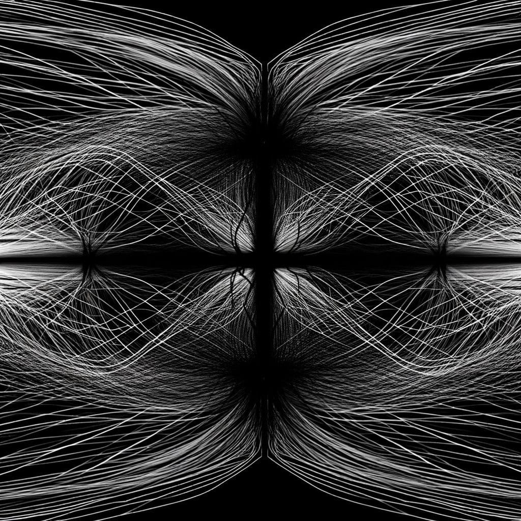 An abstract monochrome image displaying converging and diverging lines symbolizing the tension between desiring closeness and maintaining self-protection.