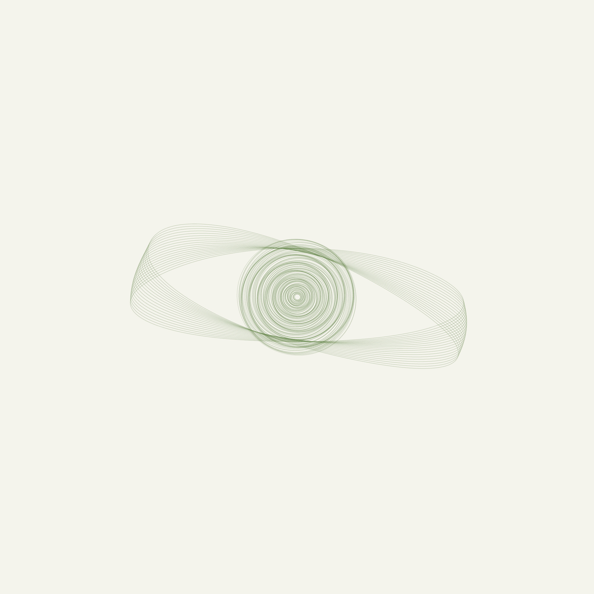 Light, airy line-art of soft green orbital loops gathering into a re-igniting bloom at the centre, cover art for The Shift Show episode 41 on living on autopilot and calling it functioning.