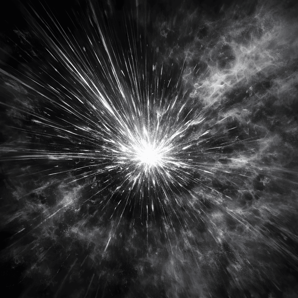 Abstract visual illustration of a central burst of radiating lines that weaken into diffuse patterns, representing the ADHD task sustainment challenge.