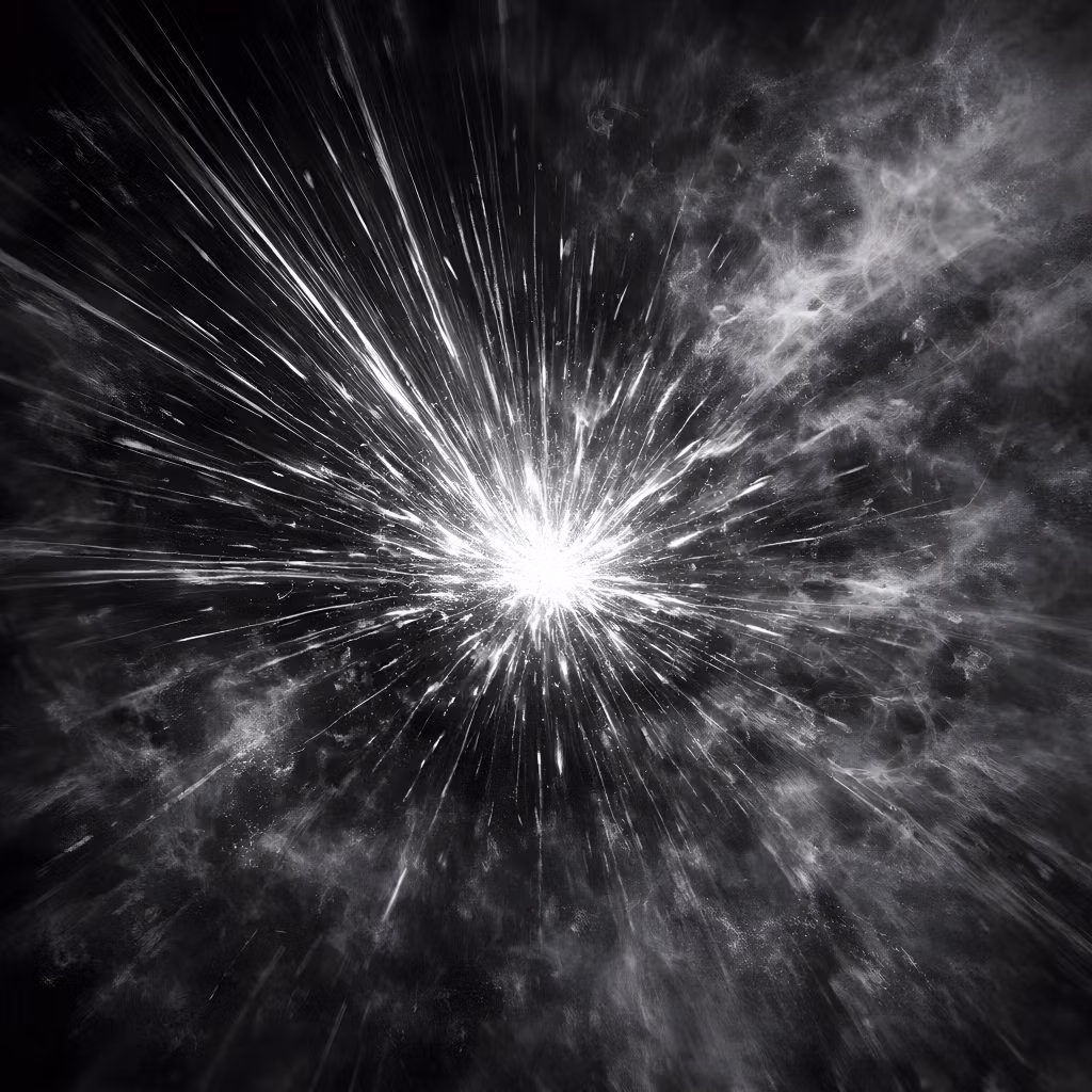 Abstract visual illustration of a central burst of radiating lines that weaken into diffuse patterns, representing the ADHD task sustainment challenge.
