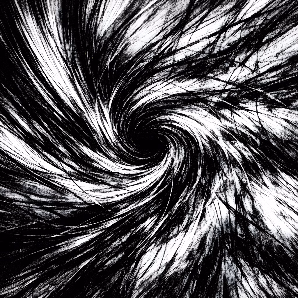 An abstract monochrome image depicting intersecting lines forming a vortex, symbolizing the tension of gambling addiction.